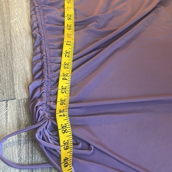 Cutout Detail Ruched Bodycon Dress Mauve Purple,one shoulder,mockneck, Large,NWT - Picture 9 of 11